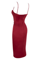 Ruched Spaghetti Strap Satin Dress