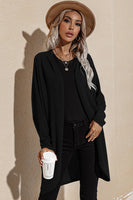 Waffle Dolman Sleeve Duster Cardigan