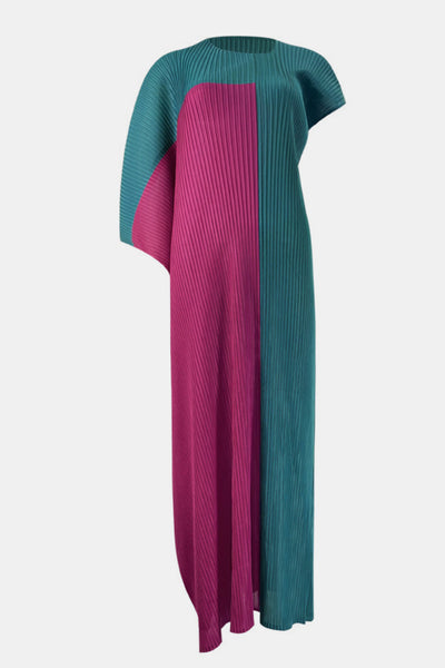 Two-Tone Asymmetrical Cutout Dress