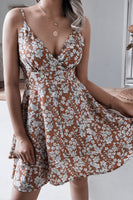 Floral Spaghetti Strap Layered Mini Dress