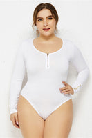 Plus Size Half Zipper Front Bodysuit