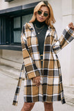 Plaid Belted Hooded Coat