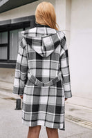 Plaid Belted Hooded Coat