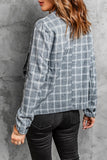 Plaid Padded Shoulder Blazer