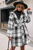 Plaid Belted Hooded Coat