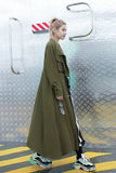 Roll-Tab Sleeve Trench Coat with Cargo Pockets