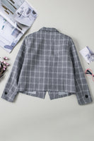 Plaid Padded Shoulder Blazer